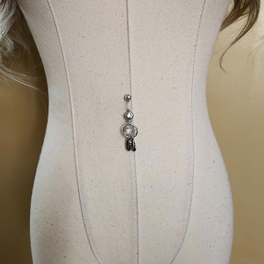 Silver Dreamcatcher Belly Button Ring - image 4